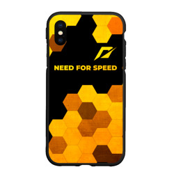 Чехол для iPhone XS Max матовый Need for Speed - gold gradient: символ сверху