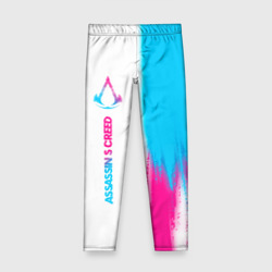 Детские леггинсы 3D Assassin's Creed neon gradient style: по-вертикали