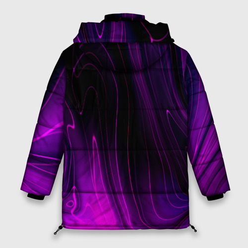 Женская зимняя куртка 3D с принтом Nine Inch Nails violet plasma, вид сзади #1