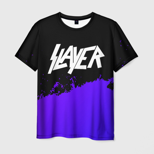 Мужская футболка 3D Slayer purple grunge, цвет 3D печать