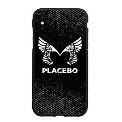 Чехол для iPhone XS Max матовый Placebo с потертостями на темном фоне
