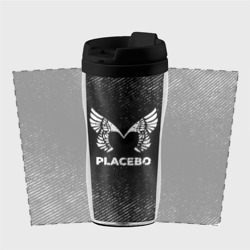 Термокружка-непроливайка Placebo с потертостями на темном фоне - фото 2