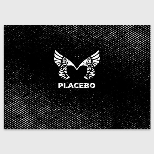 Поздравительная открытка Placebo с потертостями на темном фоне, цвет белый