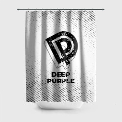 Штора 3D для ванной Deep Purple с потертостями на светлом фоне