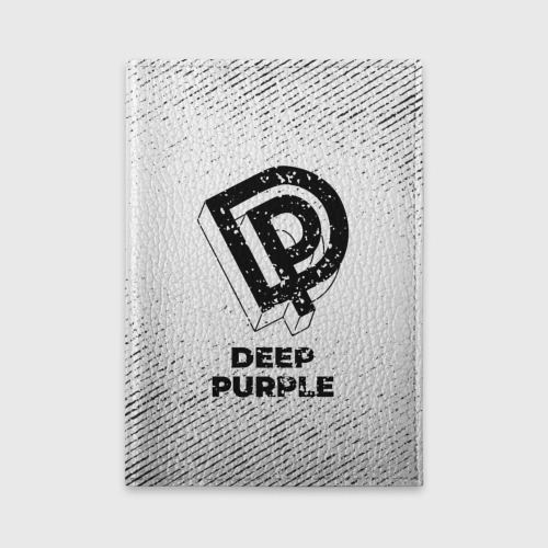 Обложка для автодокументов Deep Purple с потертостями на светлом фоне