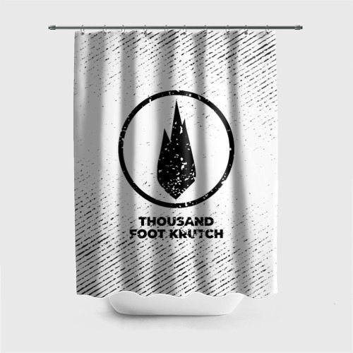 Штора 3D для ванной Thousand Foot Krutch с потертостями на светлом фоне