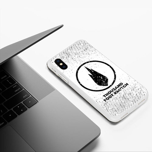Чехол для iPhone XS Max матовый Thousand Foot Krutch с потертостями на светлом фоне - фото 5