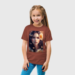 Детская футболка хлопок Девушка в цветах - фото 2