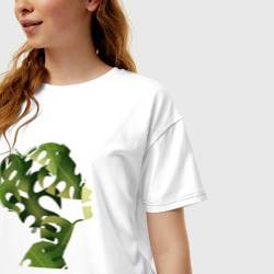 Женская футболка хлопок Oversize Monstera Girl - фото 2