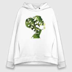 Женское худи Oversize хлопок Monstera Girl