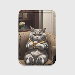 Картхолдер Magsafe магнитный Кот сидит на диване с напитком