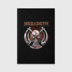Обложка для паспорта матовая кожа Megadeth - боевой череп