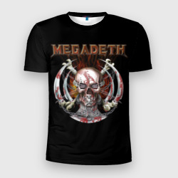 Мужская футболка 3D Slim Megadeth - боевой череп