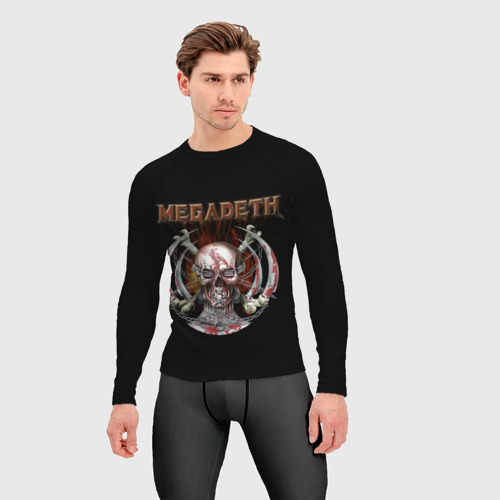 Мужской рашгард 3D Megadeth - боевой череп, цвет 3D печать - фото 3