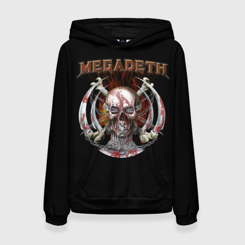 Женская толстовка 3D Megadeth - боевой череп, цвет 3D печать