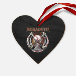 Деревянная игрушка Сердце Megadeth - боевой череп