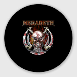 Круглый коврик для мышки Megadeth - боевой череп