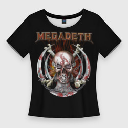 Женская футболка 3D Slim Megadeth - боевой череп