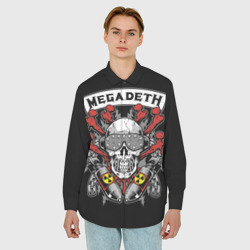 Мужская рубашка oversize 3D Megadeth - ядерный череп - фото 2