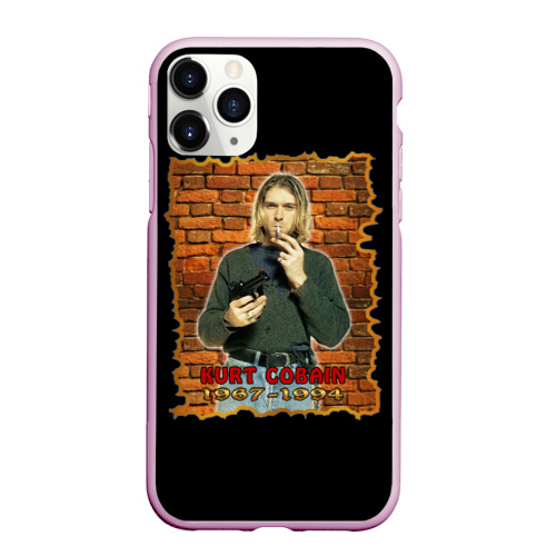 Чехол для iPhone 11 Pro Max матовый Kurt Cobain 1967 - 1994, цвет розовый