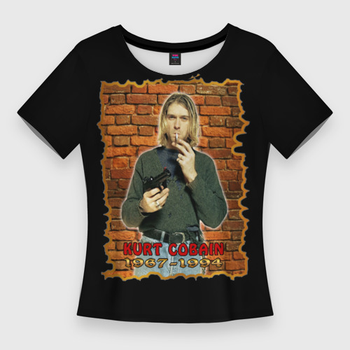 Женская футболка 3D Slim Kurt Cobain 1967 - 1994, цвет 3D печать