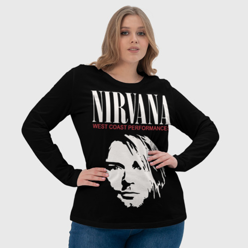 Женский лонгслив 3D с принтом Nirvana - Kurt Cobain, фото #4