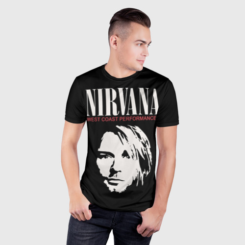 Мужская футболка 3D Slim Nirvana - Kurt Cobain, цвет 3D печать - фото 3