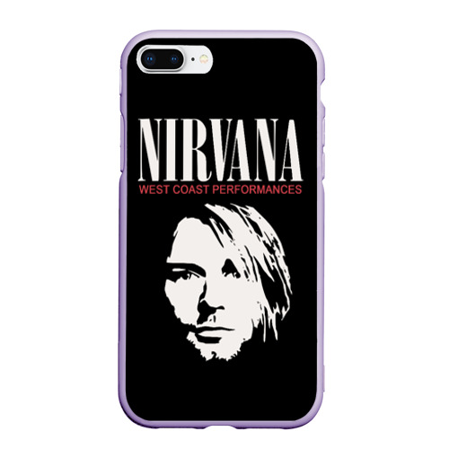 Чехол для iPhone 7Plus/8 Plus матовый Nirvana - Kurt Cobain, цвет светло-сиреневый