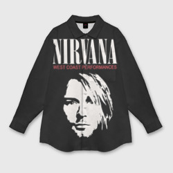 Мужская рубашка oversize 3D Nirvana - Kurt Cobain