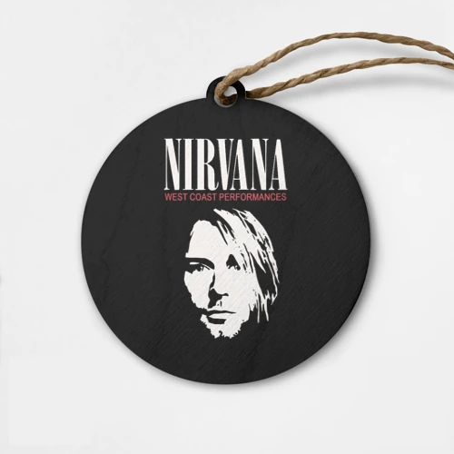 Деревянная игрушка круг Nirvana - Kurt Cobain