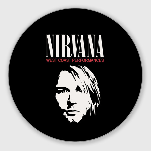 Круглый коврик для мышки Nirvana - Kurt Cobain