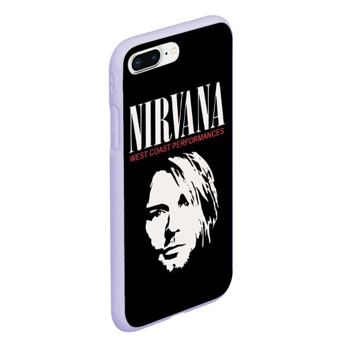 Чехол для iPhone 7Plus/8 Plus матовый Nirvana - Kurt Cobain, цвет светло-сиреневый - фото 3