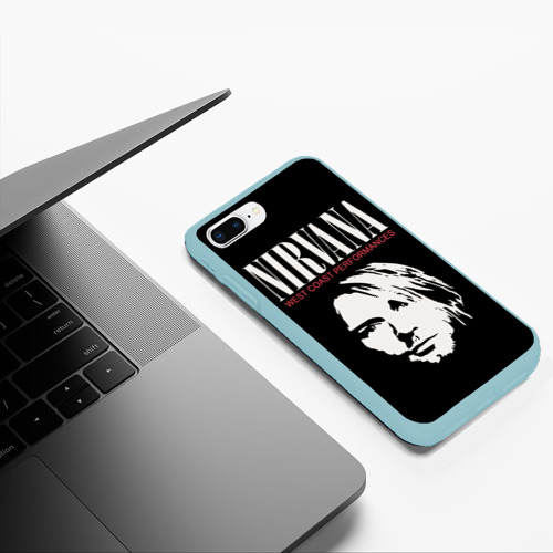 Чехол для iPhone 7Plus/8 Plus матовый Nirvana - Kurt Cobain, цвет мятный - фото 5
