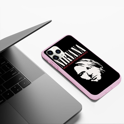 Чехол для iPhone 11 Pro Max матовый Nirvana - Kurt Cobain, цвет розовый - фото 5