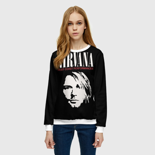 Женский свитшот 3D Nirvana - Kurt Cobain, цвет 3D печать - фото 3