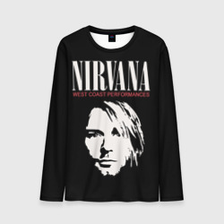 Мужской лонгслив 3D Nirvana - Kurt Cobain