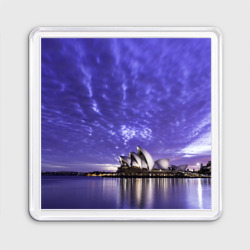 Магнит 55*55 Сидней в фиолетовом в закате