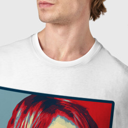 Футболка с принтом Nirvana - Kurt Cobain для женщины, вид на модели спереди №4. Цвет основы: белый