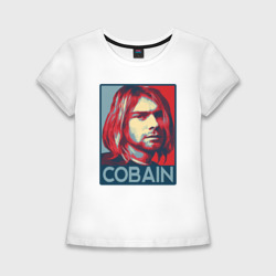 Женская футболка хлопок Slim Nirvana - Kurt Cobain