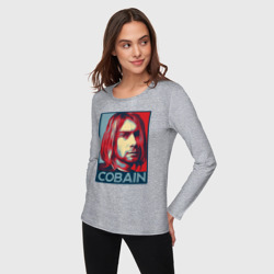 Женский лонгслив хлопок Nirvana - Kurt Cobain - фото 2