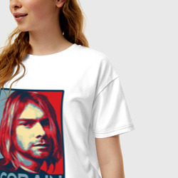 Женская футболка хлопок Oversize Nirvana - Kurt Cobain - фото 2