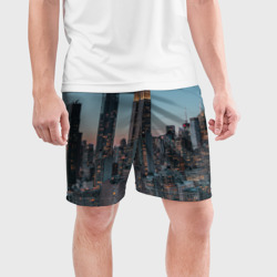 Мужские шорты спортивные Утренний город с небоскребами - фото 2