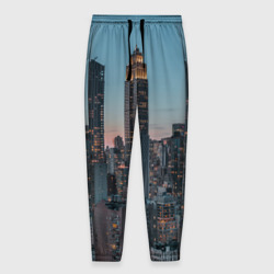 Мужские брюки 3D Утренний город с небоскребами