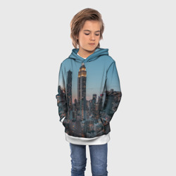 Детская толстовка 3D Утренний город с небоскребами - фото 2