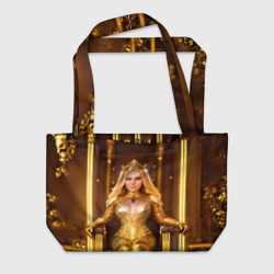 Пляжная сумка 3D Девушка королева на троне