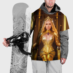 Накидка на куртку 3D Девушка королева на троне