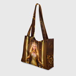 Пляжная сумка 3D Девушка королева на троне - фото 2