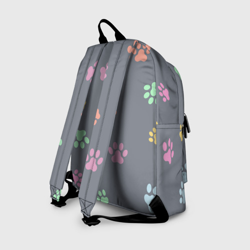 Рюкзак 3D с принтом Цветные лапки, вид сзади #1
