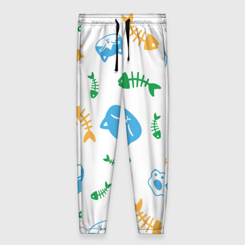 Женские брюки 3D с принтом Сытые котики, вид спереди #2