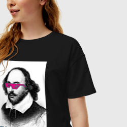 Женская футболка хлопок Oversize Шекспир - ты дерзкий мальчик - фото 2